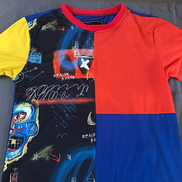 Reason Brand Multicoloured Graphic T-Shirt - Picture 1 of 9